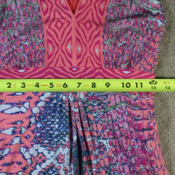Hale Bob Size XS Blue & Pink Halter Dress - Picture 6 of 7
